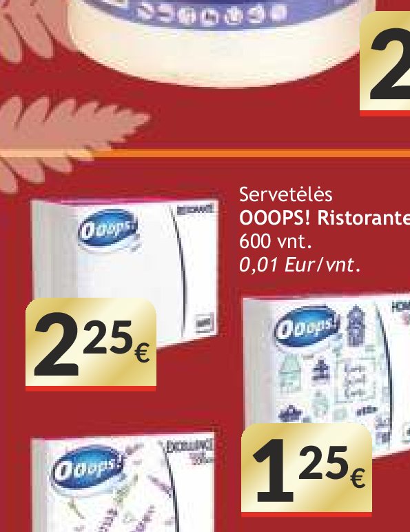 Servetėlės OOOPS! Ristorante, 600 vnt