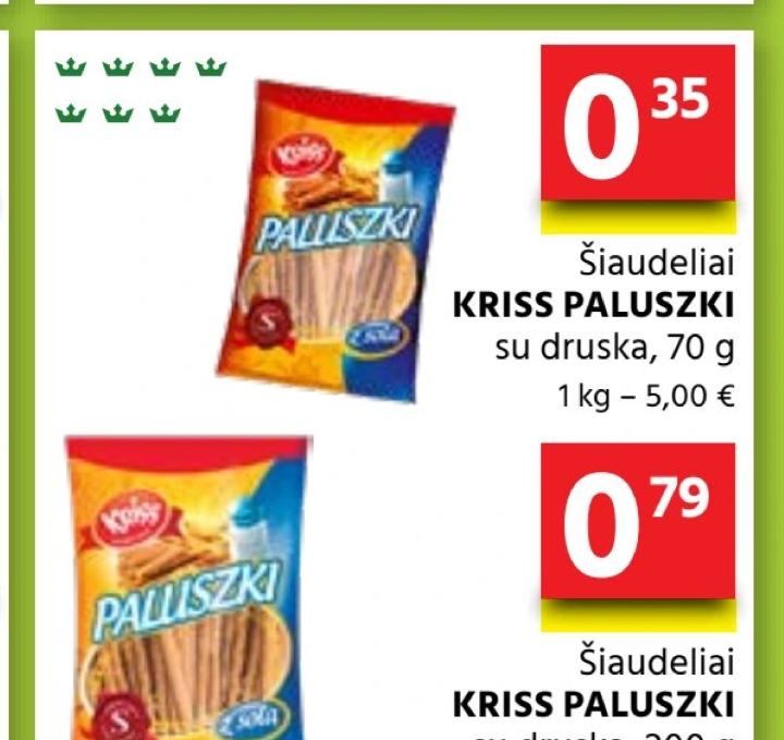 Šiaudeliai KRISS PALUSZKI, 70 g