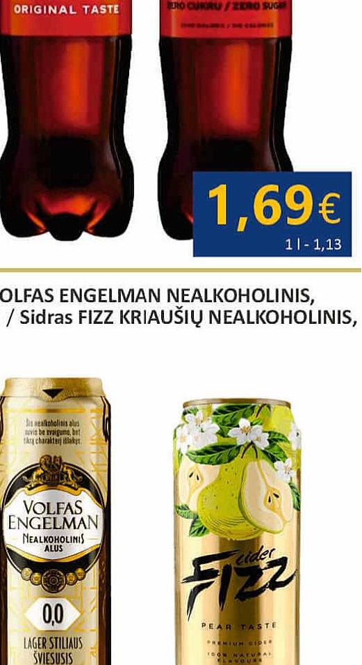 Sidras FIZZ KRIAUŠIŲ NEALKOHOLINIS, 0.5 l