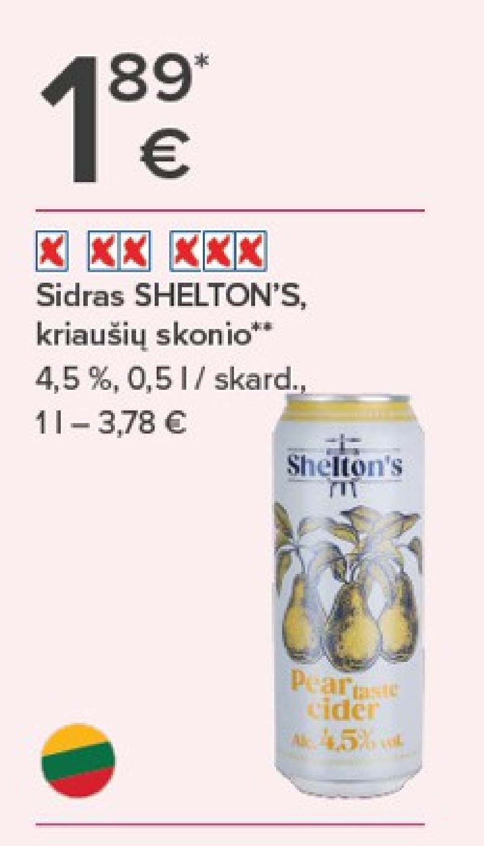 Sidras SHELTON'S, 0.5 l