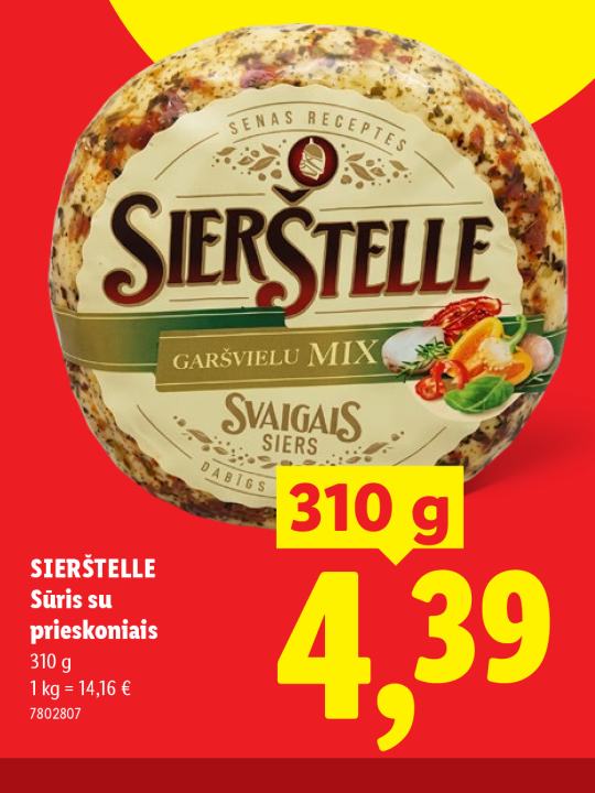 SIERSTELLE Sūris su prieskoniais, 310 g