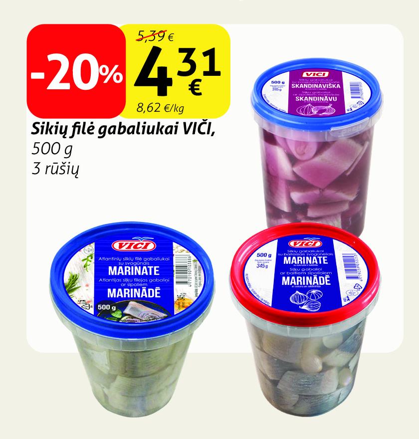 Sikių filė gabaliukai VIČI, 500 g