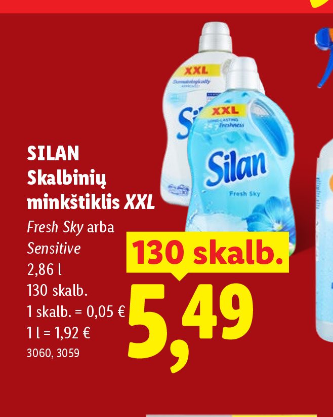 SILAN Skalbinių minkštiklis XXL, 2.86 l