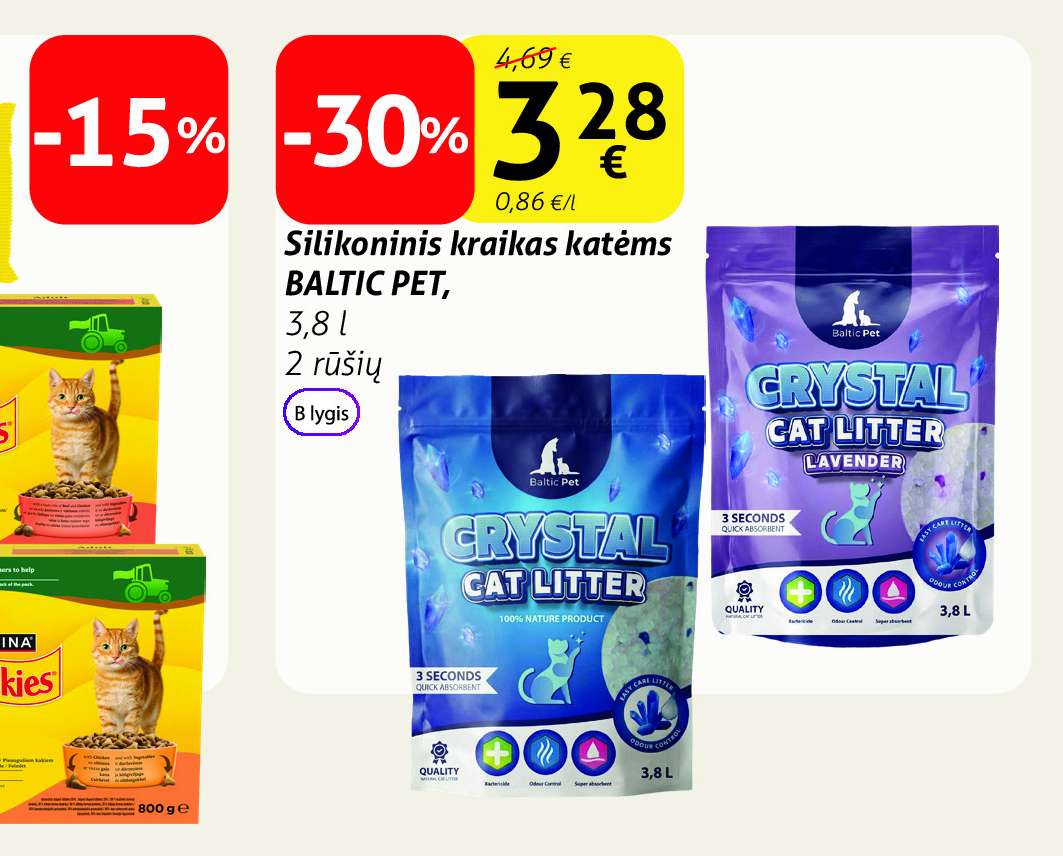 Silikoninis kraikas katėms BALTIC PET, 3.8 l