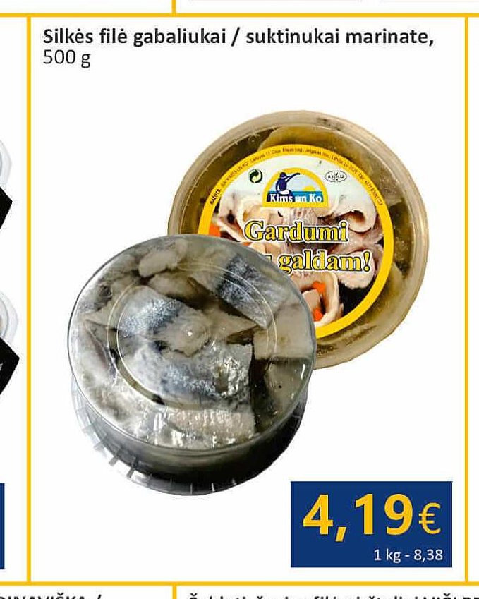 Silkės filė gabaliukai / suktinukai marinate, 500 g