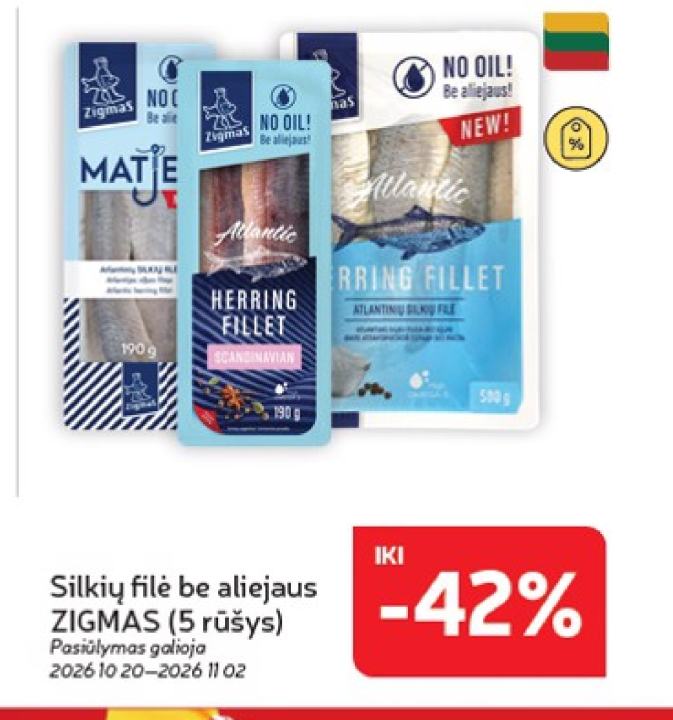 Silkių filė be aliejaus ZIGMAS
