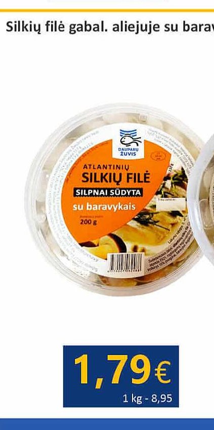 Silkių filė gabal. aliejuje su baravykais / su svogūnais, 200 g