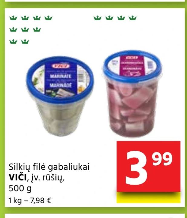 Silkių filė gabaliukai VIČI, 500 g