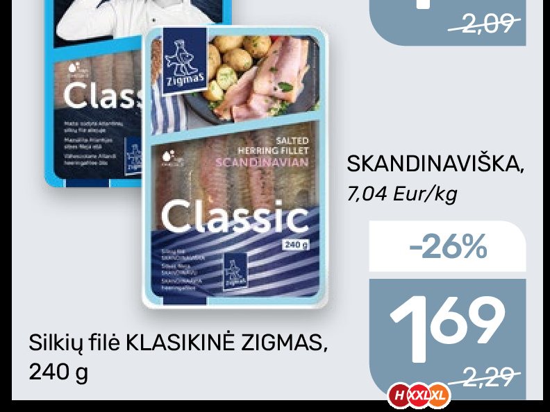 Silkių filė KLASIKINĖ ZIGMAS, 240 g