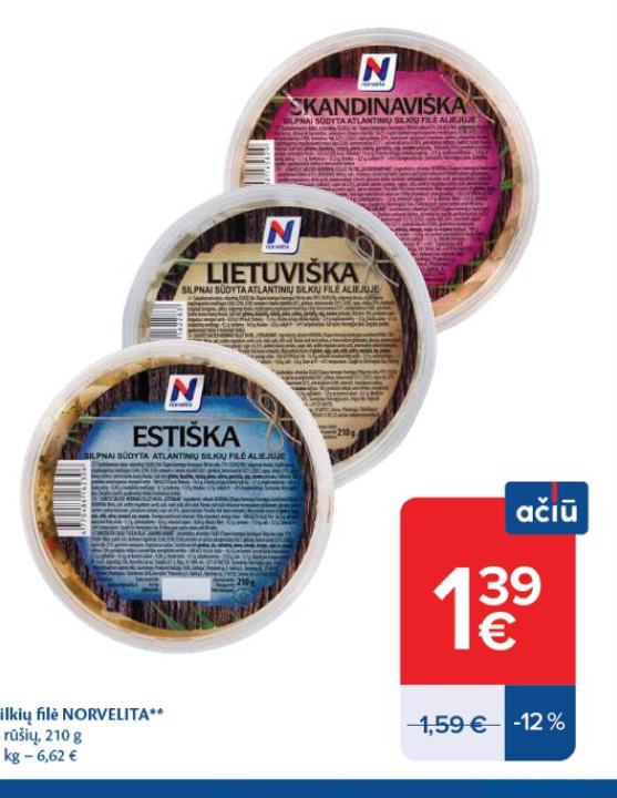 Silkių filė NORVELITA, 210 g