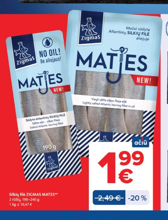 Silkių filė ZIGMAS MATES, 240 g