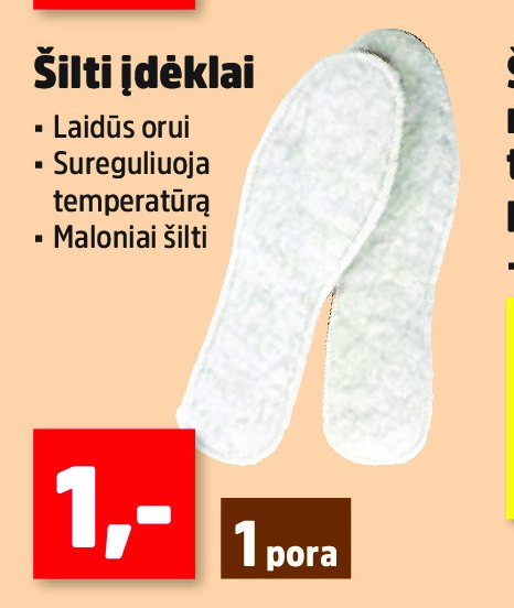 Šilti įdėklai, 1 pora