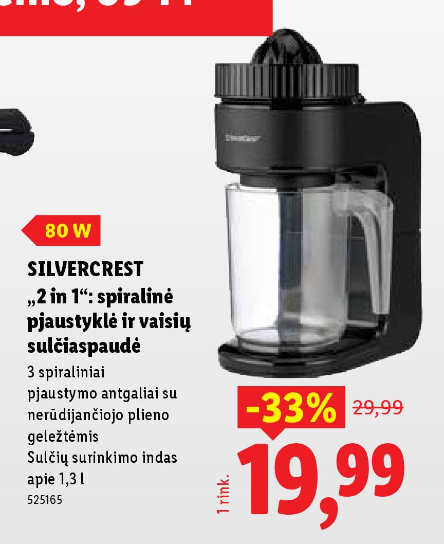 SILVERCREST „2 in 1“: spiralinė pjaustyklė ir vaisių sulčiaspaudė