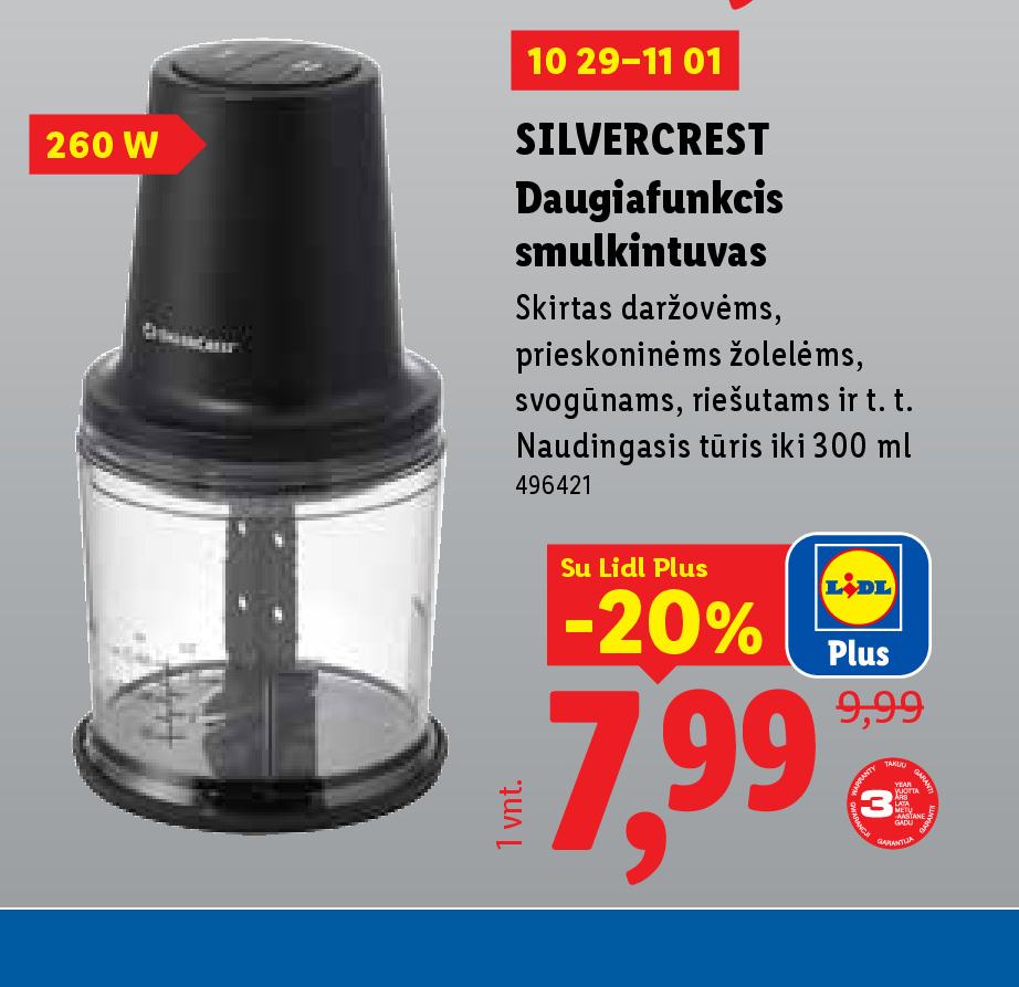 SILVERCREST Daugiafunkcis smulkintuvas, 300 ml
