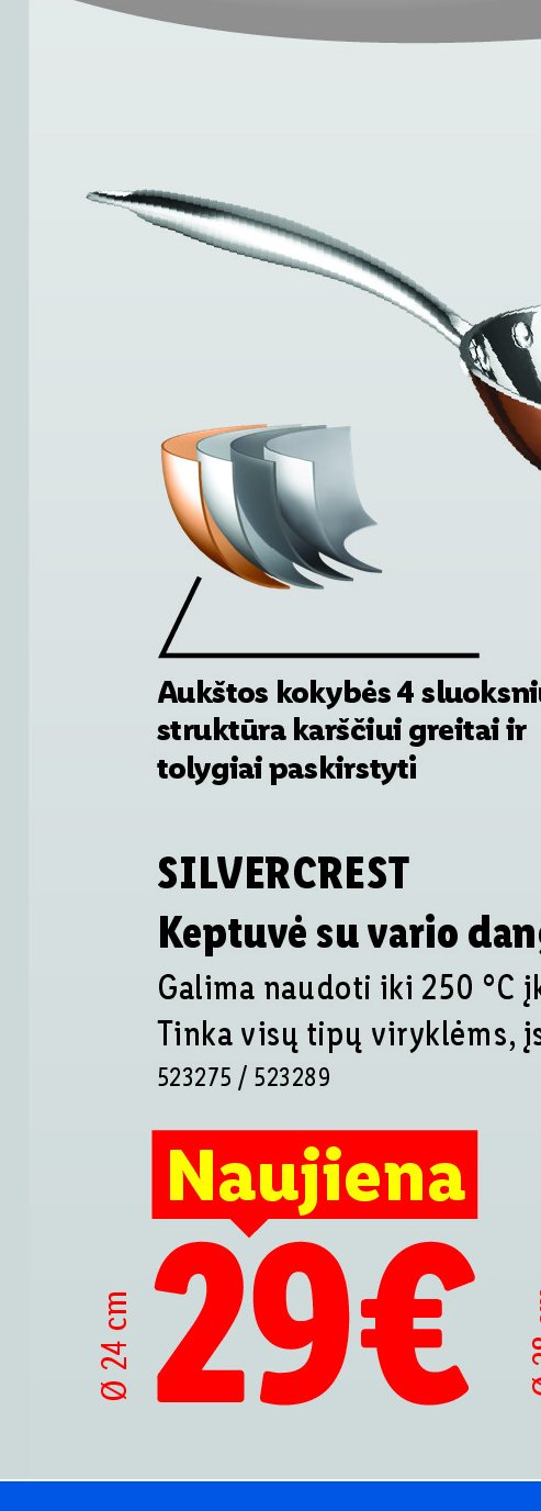 SILVERCREST Keptuvė su vario danga, 24 cm