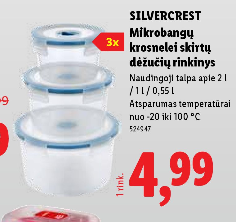 SILVERCREST Mikrobangų krosnelei skirtų dėžučių rinkinys