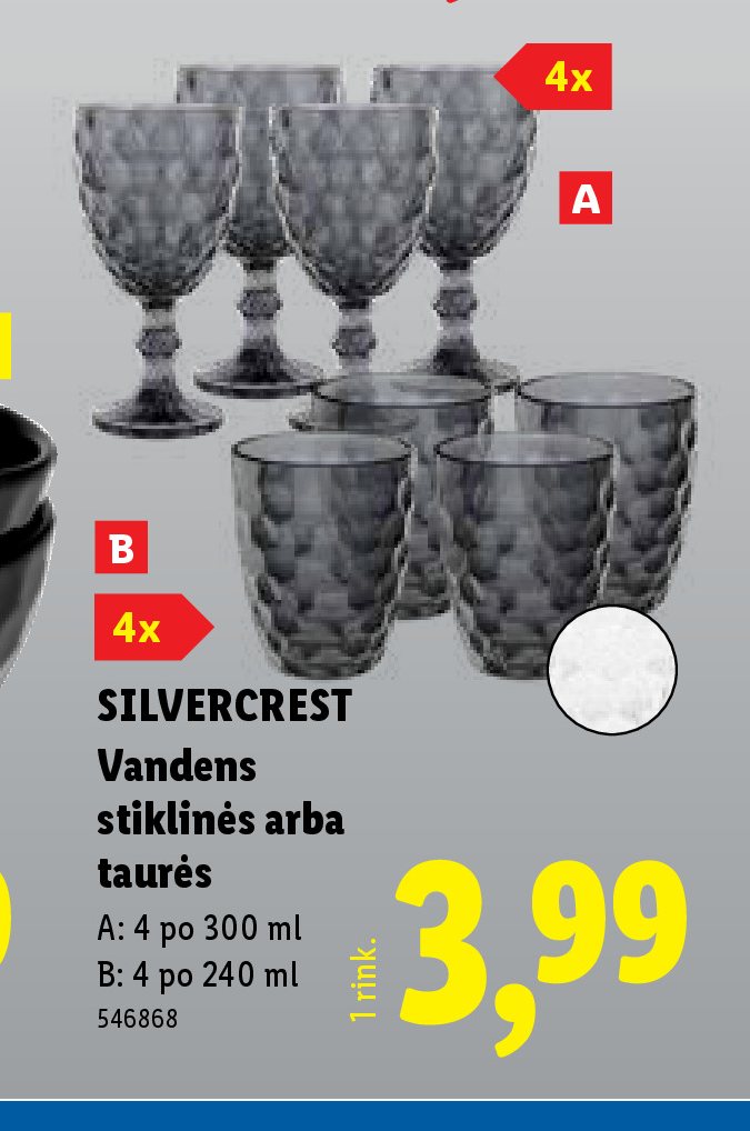 SILVERCREST Vandens stiklinės arba taurės