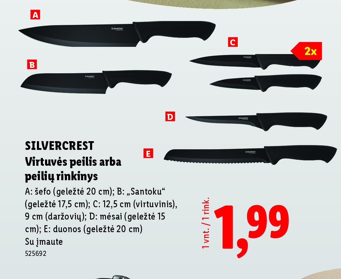 SILVERCREST Virtuvės peilis arba peilių rinkinys