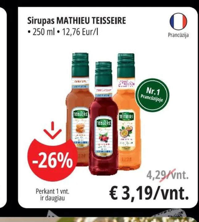 Sirupas MATHIEU TEISSEIRE, 250 ml