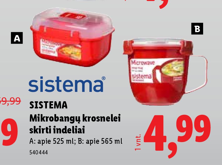 SISTEMA Mikrobangų krosnelei skirti indeliai