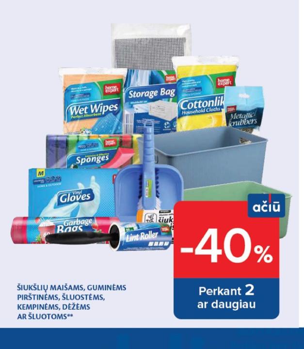 ŠIUKŠLIŲ MAIŠAMS, GUMINĖMS PIRŠTINĖMS, ŠLUOSTĖMS, KEMPINĖMS, DĖŽĖMS AR ŠLUOTOMS
