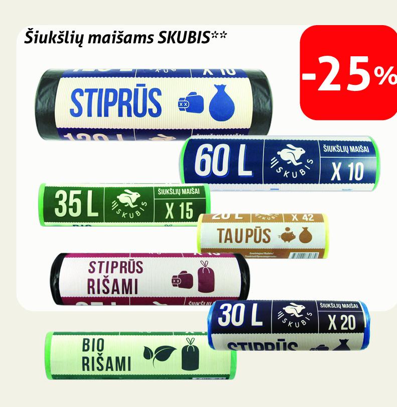 Šiukšlių maišams SKUBIS