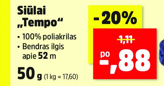 Siūlai „Tempo“, 50 g