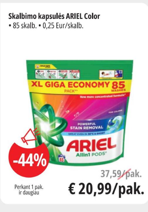 Skalbimo kapsulės ARIEL Color