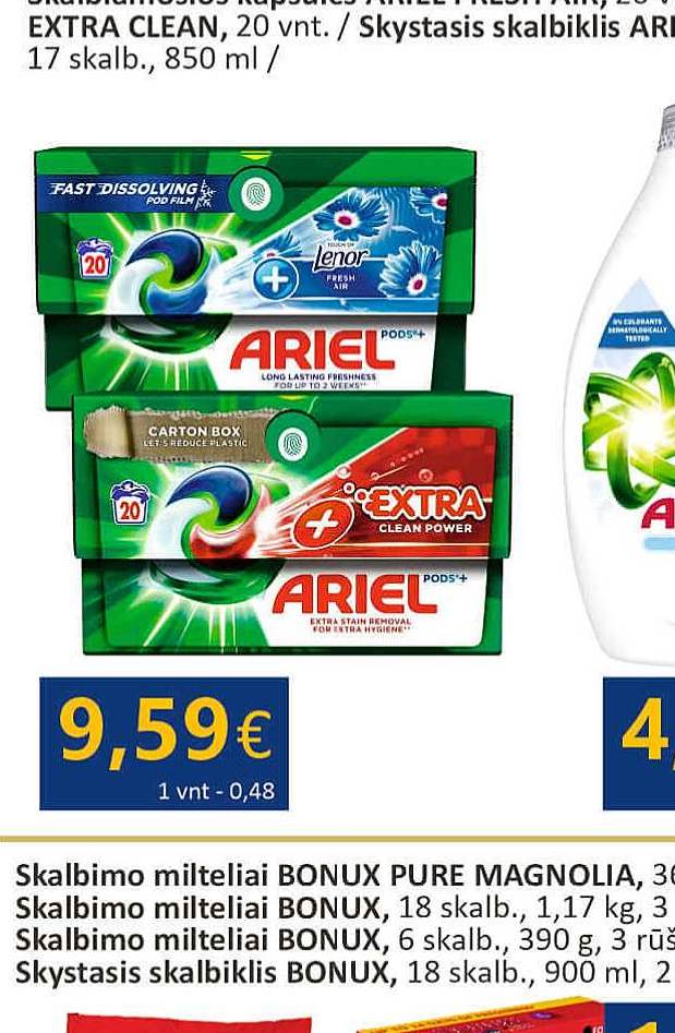 Skalbimo kapsulės ARIEL FRESH AIR, 20 vnt