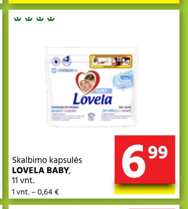 Skalbimo kapsulės LOVELA BABY, 11 vnt