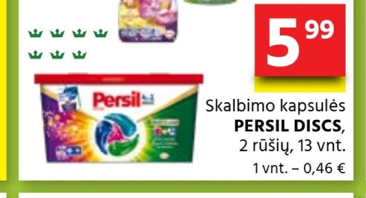 Skalbimo kapsulės PERSIL DISCS, 13 vnt