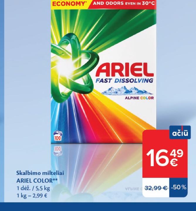 Skalbimo milteliai ARIEL COLOR, 1 dėž.