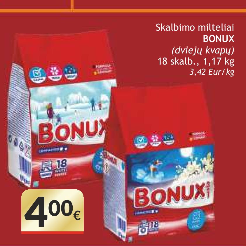 Skalbimo milteliai BONUX, 18 skalb.