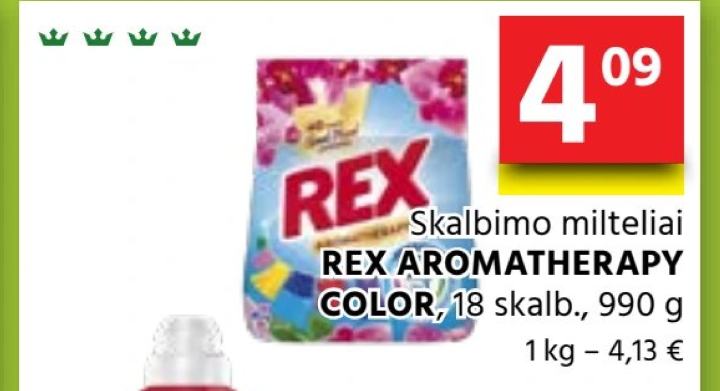 Skalbimo milteliai REX AROMATHERAPY COLOR, 18 skalb.