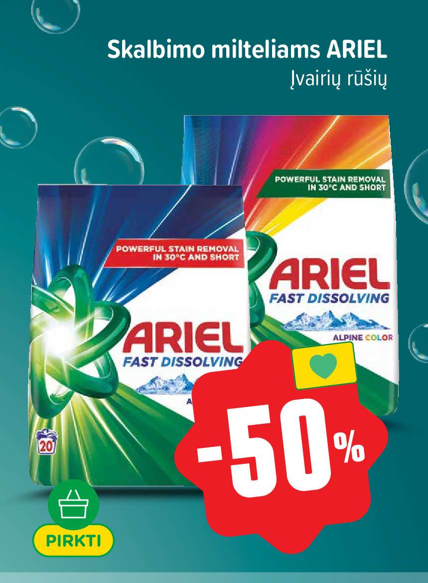 Skalbimo milteliams ARIEL