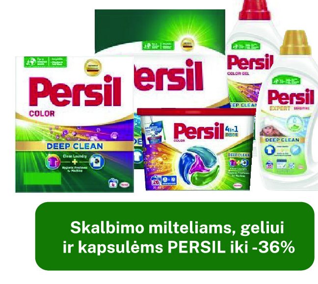 Skalbimo milteliams, geliui ir kapsulėms PERSIL