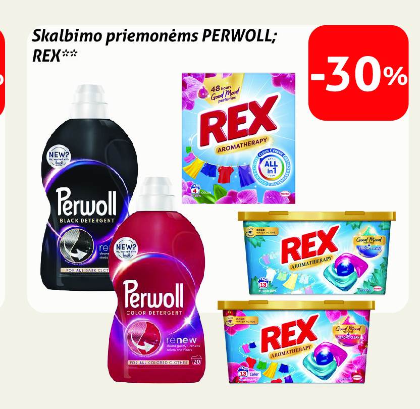 Skalbimo priemonėms PERWOLL; REX