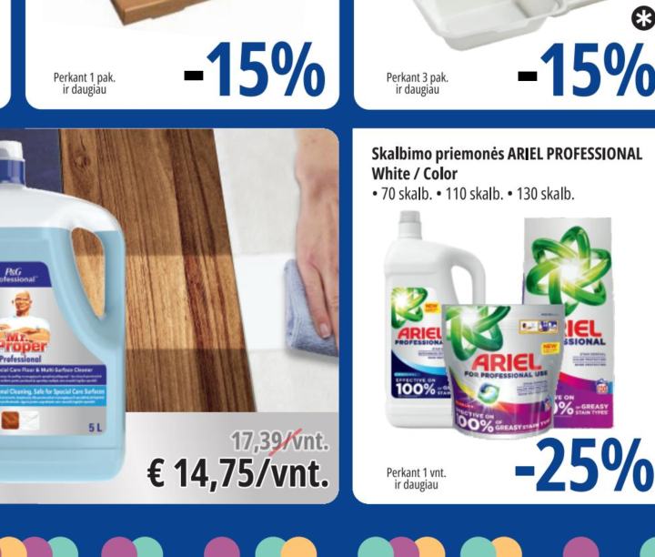 Skalbimo priemonės ARIEL PROFESSIONAL White / Color, 70 skalb.