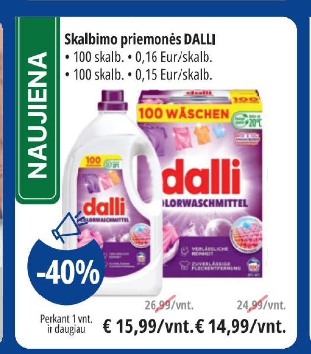 Skalbimo priemonės DALLI, 100 skalb.