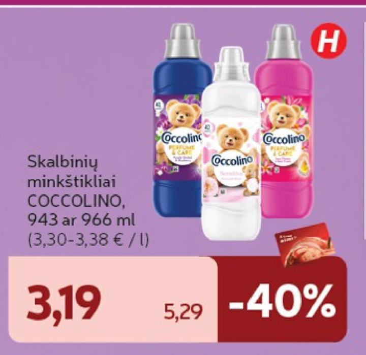 Skalbinių minkštikliai COCCOLINO, 966 ml