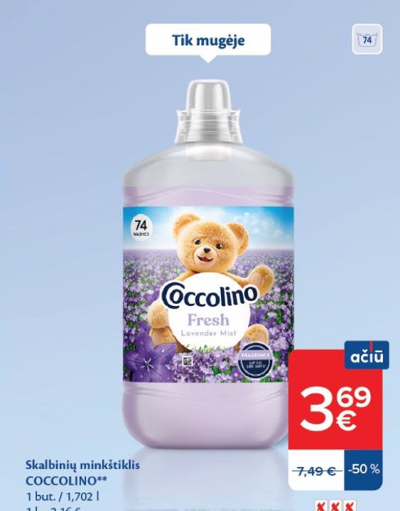 Skalbinių minkštiklis COCCOLINO, 1.702 l