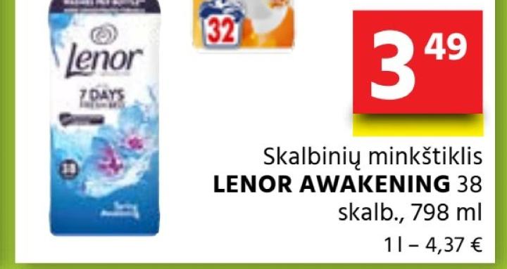Skalbinių minkštiklis LENOR AWAKENING, 38 skalb.