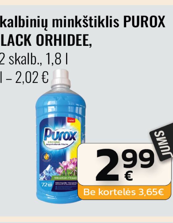 Skalbinių minkštiklis PUROX BLACK ORHIDEE, 72 skalb.