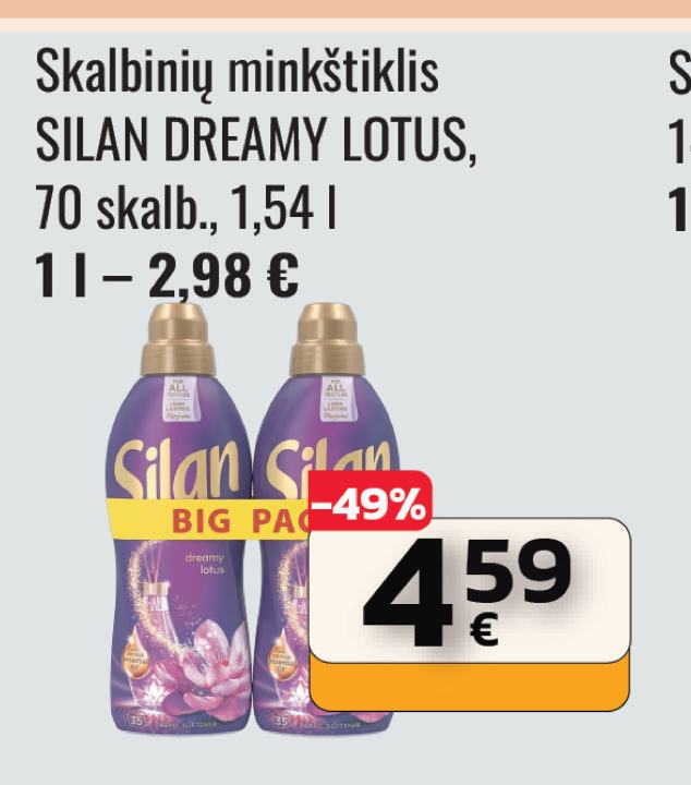 Skalbinių minkštiklis SILAN DREAMY LOTUS, 70 skalb.