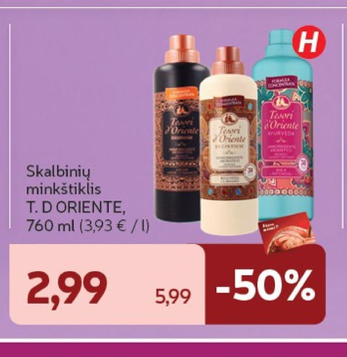 Skalbinių minkštiklis T. D ORIENTE, 760 ml