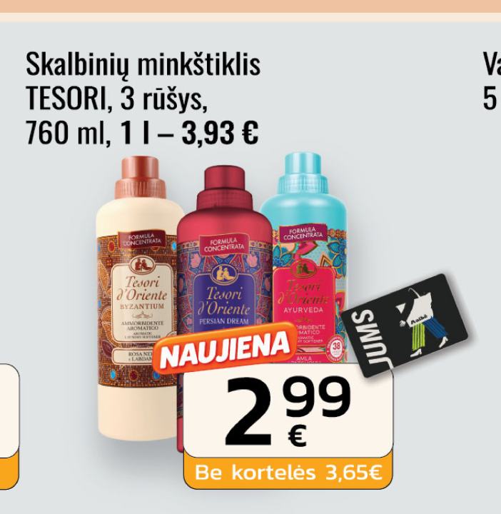 Skalbinių minkštiklis TESORI, 760 ml