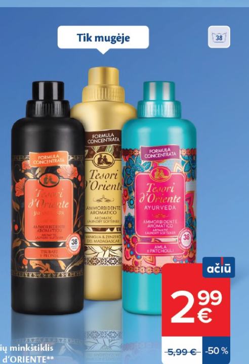 Skalbinių minkštiklis TESORI D'ORIENTE, 760 ml