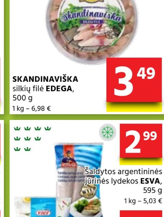 SKANDINAVIŠKA silkių filė EDEGA, 500 g