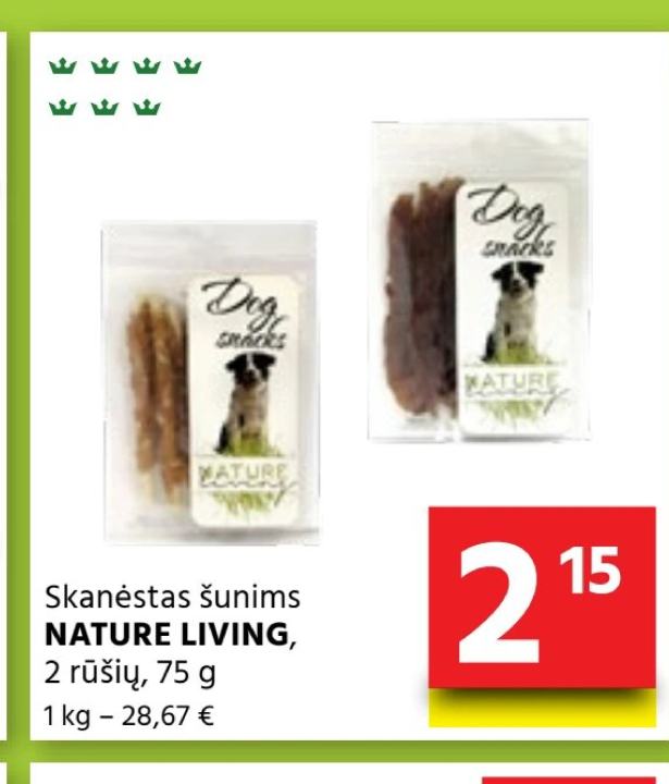 Skanėstas šunims NATURE LIVING, 75 g