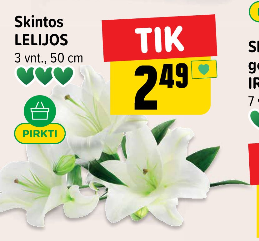Skintos LELIJOS, 3 vnt